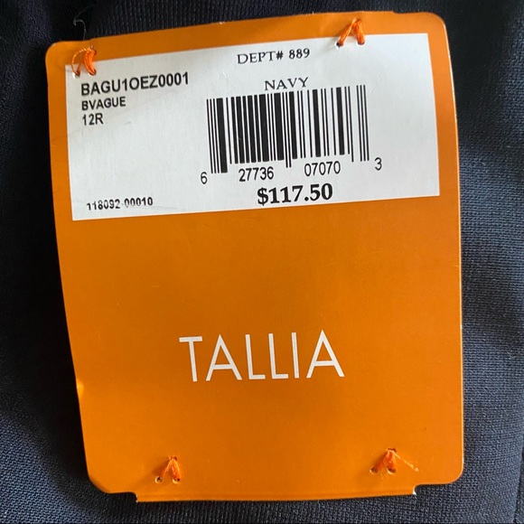 NWT TALLIA Solid Wool Blend Sport Coat in Navy Blue - Picture 9 of 10